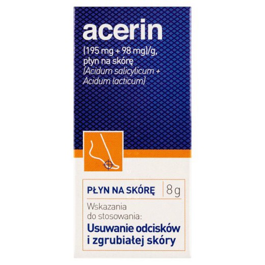Acerin (195 mg + 98 mg)/ g, płyn na skórę, na odciski, 8 g