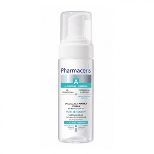 PHARMACERIS A, Puri-Sensilium, pianka myjąco-łagodząca do twarzy i oczu, 150ml