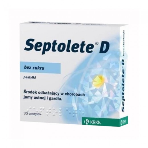 Septolete D, bez cukru, 30 pastylek