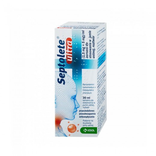 Septolete Ultra 1,5mg + 5mg, aerozol, 30ml