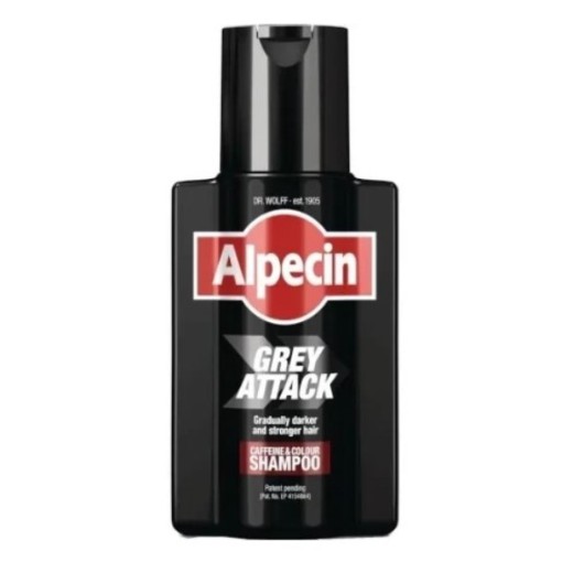 Alpecin Grey Attack, szampon koloryzujący z kofeiną dla mężczyzn, 200 ml