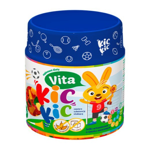 Vita Kic Kic, żelki witaminowe o smaku owocowym 50 sztuk, 1 opakowanie