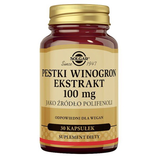 Solgar Pestki Winogron ekstrakt, kapsułki, 30 szt.