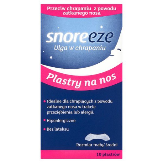 Snoreeze Plastry na nos na chrapanie, małe/średnie, 10 sztuk