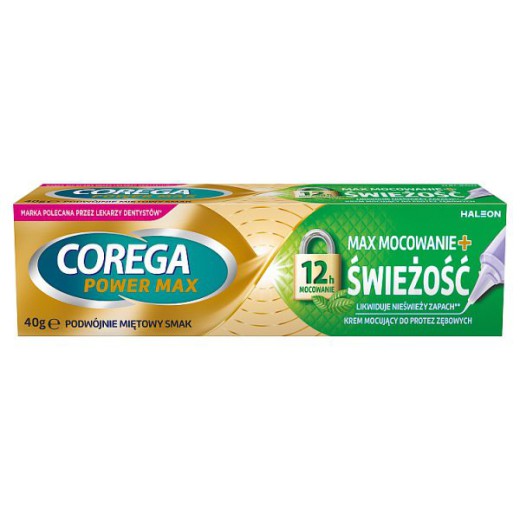 Corega Power Max Krem mocujący do protez Mocowanie + Świeżość, 40g