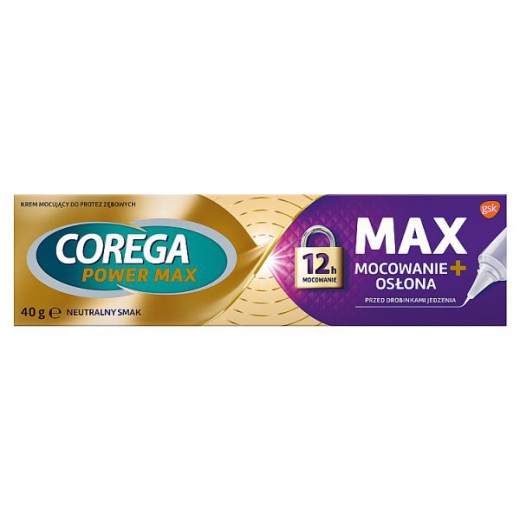 Corega Max Osłona, krem mocujący do protez zębowych, neutralny, 40 g