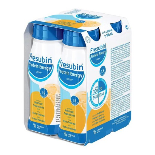 Fresubin Protein Energy Drink, płyn o smaku owoców tropikalnych, 4 x 200 ml