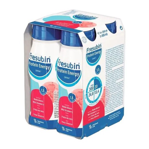 Fresubin Protein Energy Drink, płyn o smaku poziomkowym, 4 x 200 ml