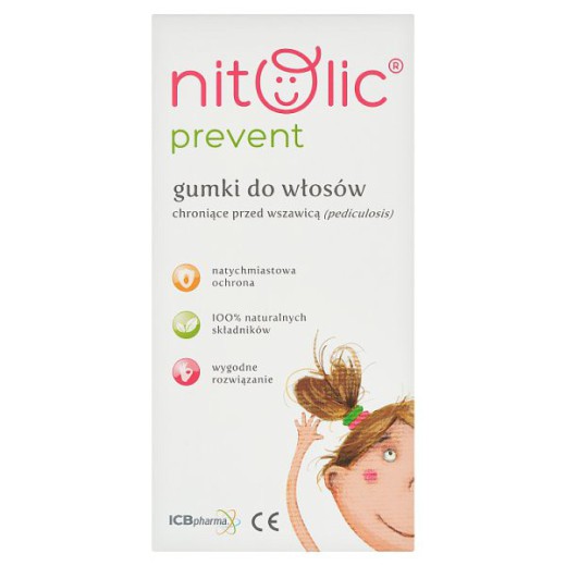 Nitolic Prevent, gumka do włosów przeciw wszom, 4 sztuki