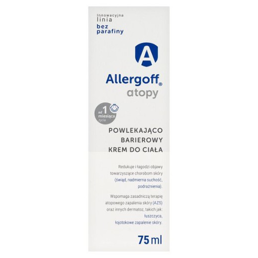 Allergoff Atopy, powlekająco barierowy krem do ciała, 75 ml