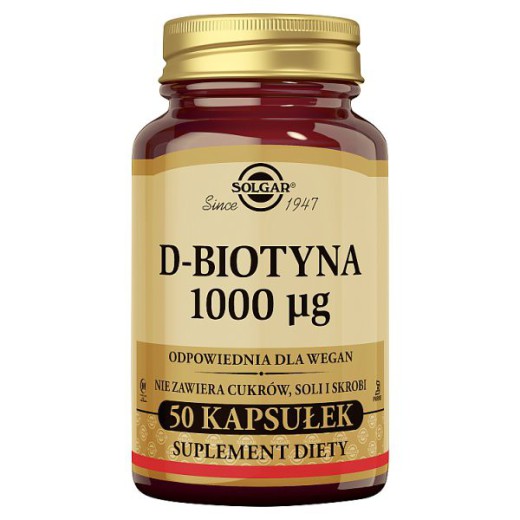 Solgar D-Biotyna 1000ug, 50 kapsułek