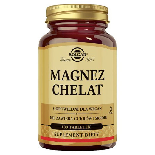 Solgar Magnez Chelat, tabletki, 100 szt.
