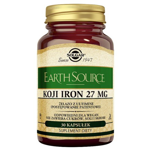 Solgar Earth Source Koji Iron 27 mg, 30 kapsułek