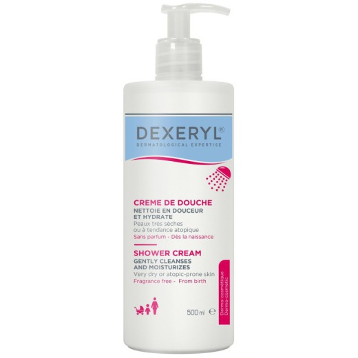 Dexeryl Shower, krem myjący pod prysznic dla niemowląt, dzieci i dorosłych, skóra bardzo sucha i skłonna do atopii, 500 ml