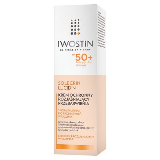 Iwostin Solecrin Lucidin, krem ochronny rozjaśniający przebarwienia, SPF 50+, 50 ml