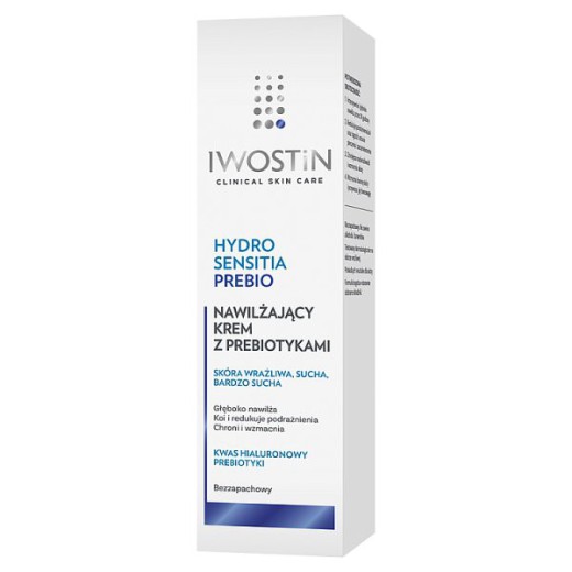 Iwostin Hydro Sensitia Prebio, krem nawilżający z prebiotykami, skóra wrażliwa, sucha i bardzo sucha, 50 ml