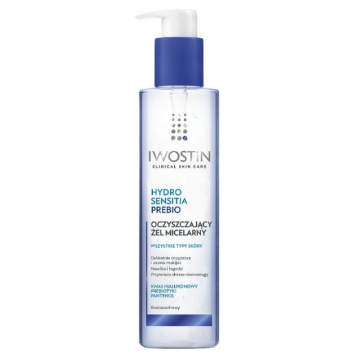 Iwostin Hydro Sensitia Prebio, oczyszczający żel micelarny, każdy rodzaj skóry, 200 ml