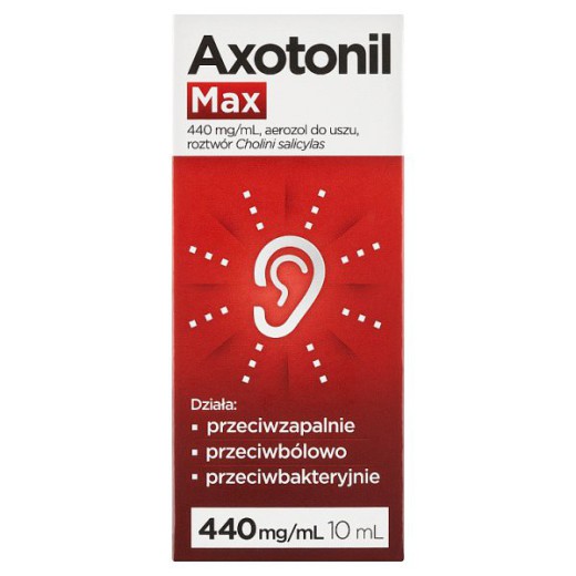 Axotonil, aerozol do uszu, 440mg/mL, 10ml