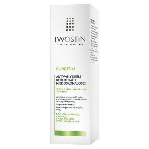 Iwostin Purritin, aktywny krem, skóra tłusta i trądzikowa, 40 ml