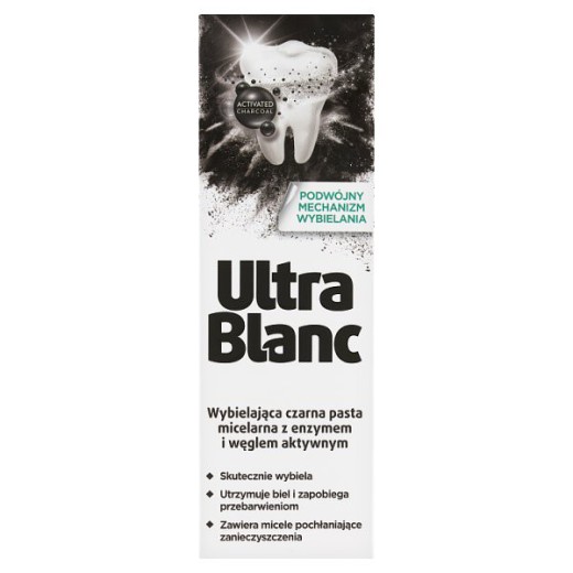 UltraBlanc, czarna pasta do zębów wybielająca, z aktywnym węglem, 75ml