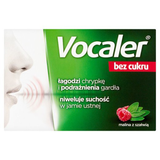 Vocaler, bez cukru, 12 pastylek do ssania