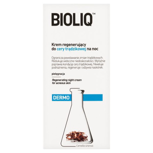 Bioliq Dermo, krem regenerujący do cery trądzikowej na noc, 50 ml