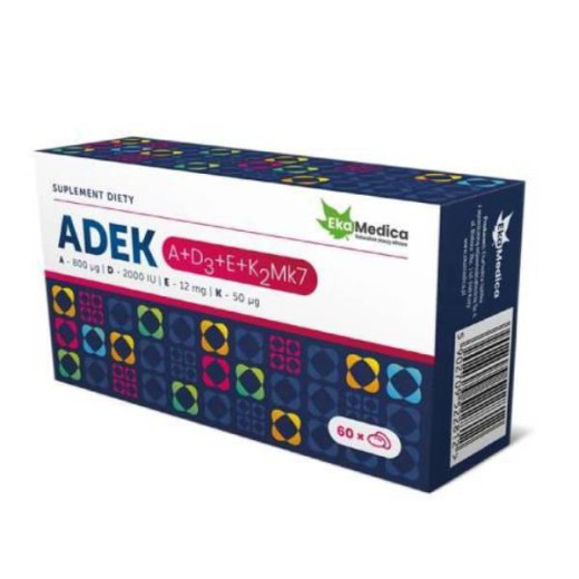 EkaMedica ADEK A+D3+E+K2Mk7, 60 kapsułek