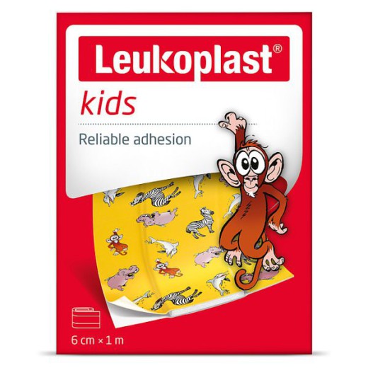 Leukoplast Kids, plastry z opatrunkiem dla dzieci, wodoodporne, 6 cm x 1 m, 1 sztuka
