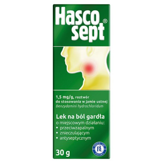 Hascosept 1,5mg/g, aerozol, 30g