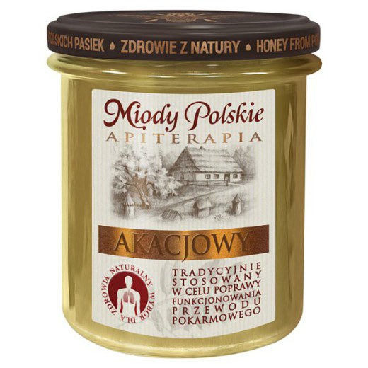 Miód akacjowy, naturalny, Miody Polskie, 400 g