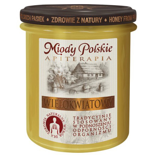 Miód wielokwiatowy, naturalny, Miody Polskie, 400 g