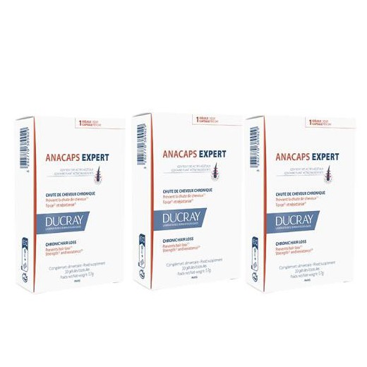 Zestaw Ducray Anacaps Expert, 3 x 30 kapsułek (90 kaspułek)