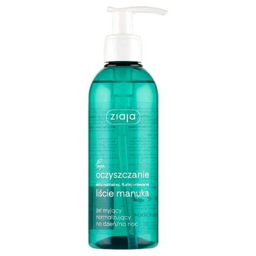 Ziaja Oczyszczanie, liście manuka, żel do mycia twarzy, normalizujący, na dzień i na noc, 200 ml