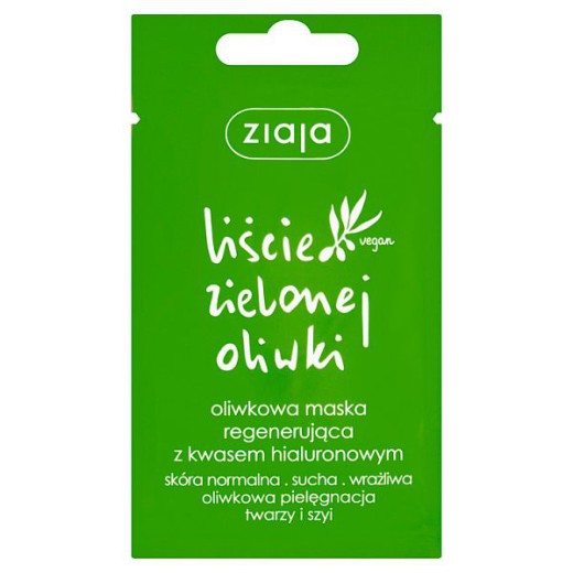 Ziaja Liście Zielonej Oliwki, maska z kwasem hialuronowym, regenerująca, 7 ml