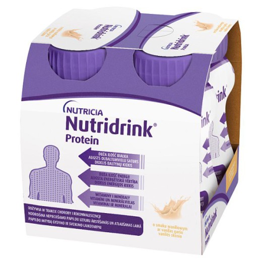 Nutridrink Protein o smaku waniliowym, 4 x 125 ml