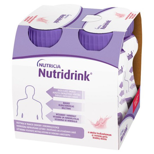 Nutridrink o smaku truskawkowym, 4x125ml