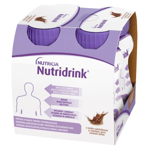 Nutridrink o smaku czekoladowym, 4 x 125 ml
