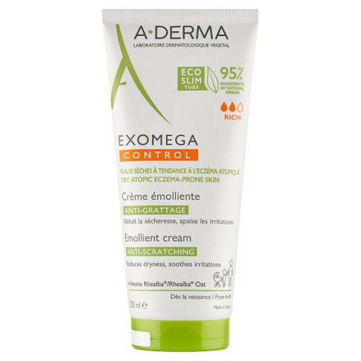 A-Derma Exomega Control, krem emolient, skóra sucha i skłonna do atopii, od 1 dnia życia, 200 ml