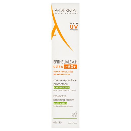 A-Derma Epitheliale A.H. Ultra SPF50+, ochronny krem regenerujący, przeciw śladom na skórze, 40 ml
