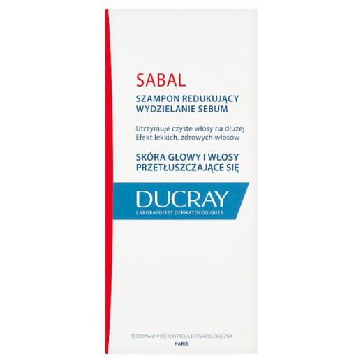 Ducray Sabal, szampon do włosów tłustych redukujący wydzielanie sebum, 200 ml