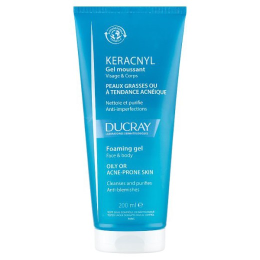 Ducray Keracnyl, żel pieniący do twarzy i ciała, 200 ml