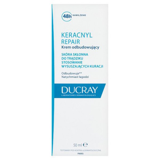 Ducray Keracnyl Repair, Krem odbudowujący, skóra skłonna do trądziku, 50 ml