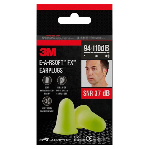 Zatyczki do uszu, stopery, 3M E-A-Rsoft FX, 10 sztuk
