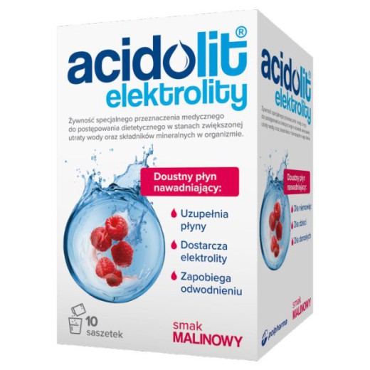 Acidolit, smak malinowy, 10 saszetek