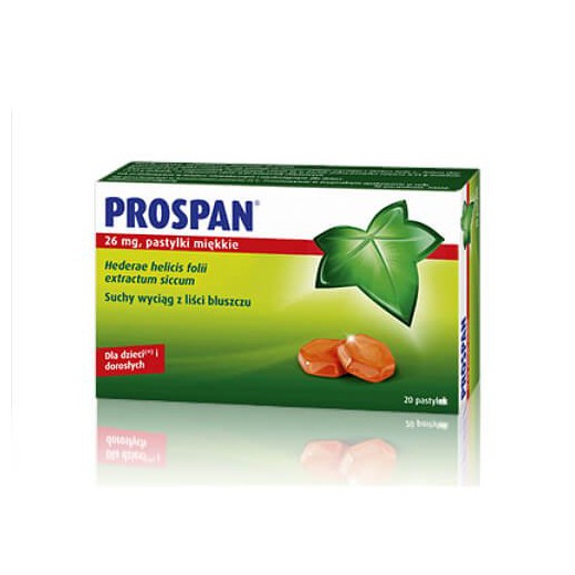 Prospan 26mg, wyciąg z liści bluszczu, 20 pastylek