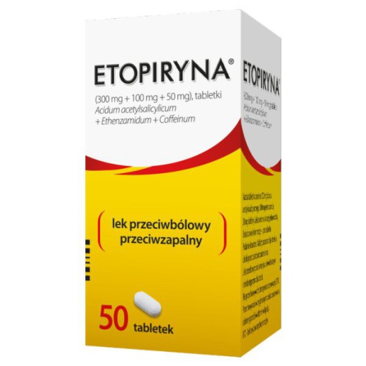 Etopiryna, tabletki od bólu głowy, 50 tabletek