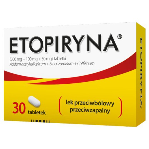 Etopiryna 300 mg + 100 mg + 50 mg, 30 tabletek