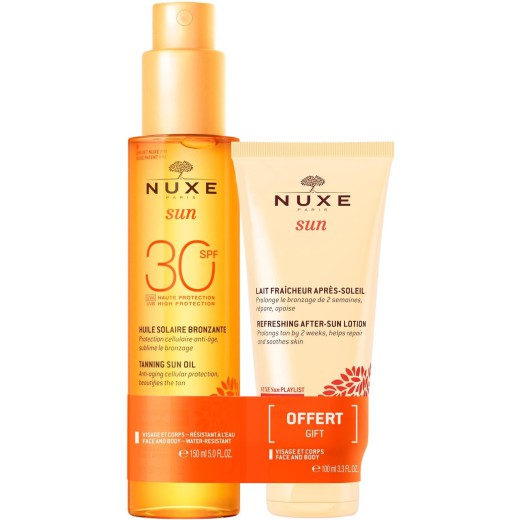 Nuxe Sun Zestaw Olejek do opalania SPF 30 150 ml + Balsam po opalaniu 100 ml