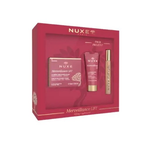 Nuxe Merveillance Lift Zestaw Krem na noc, 50 ml + Krem na dzień do skóry mieszanej, 15 ml + Olejek roll-on, 8 ml