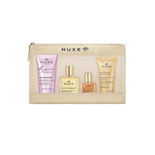 Nuxe Prodigieux Zestaw z kosmetyczką Szampon, olejek OR 10ml, olejek 30ml